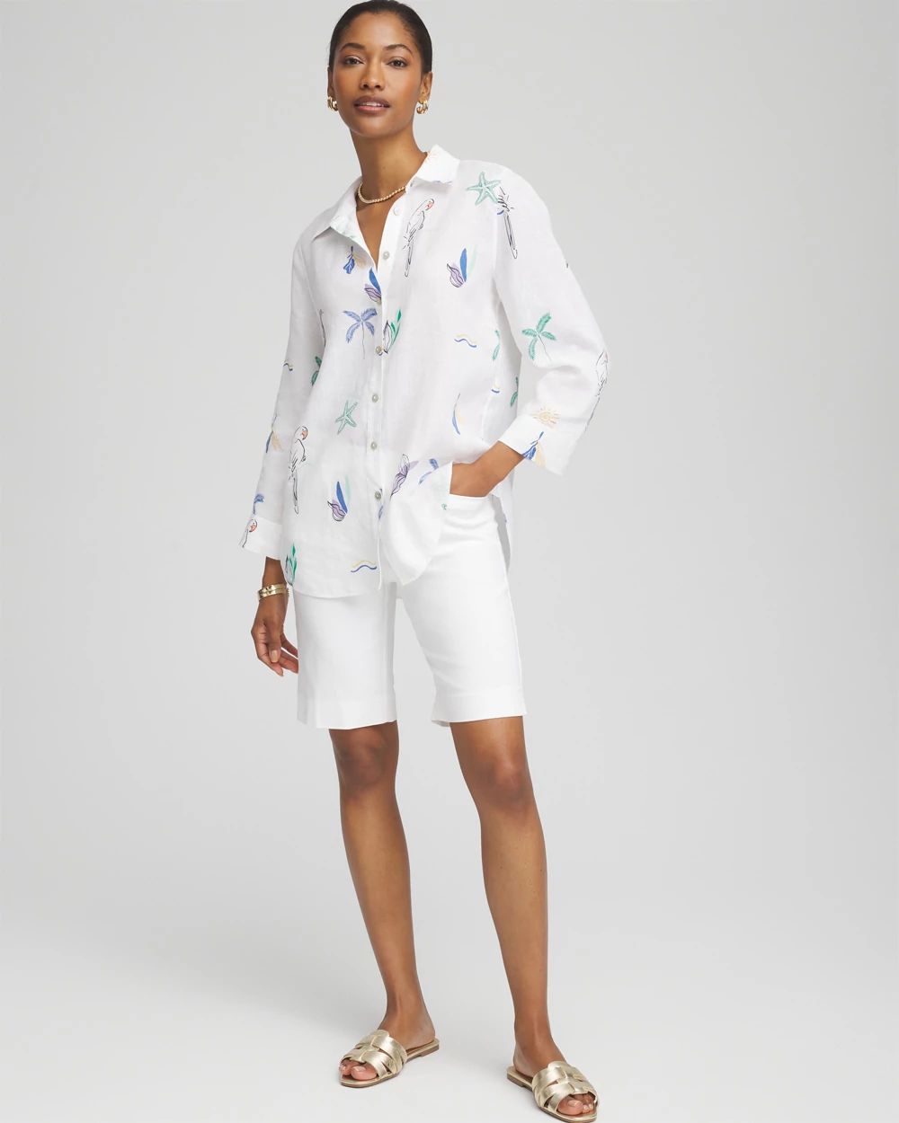 ぬんちゃ No Iron™ Island Linen Shirt | Chico's